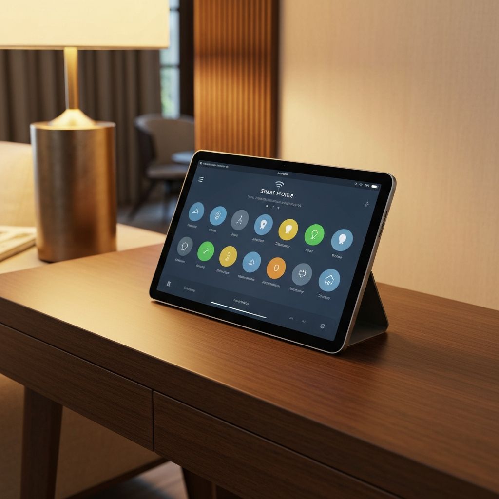 Tablet com interface de casa inteligente Smartwork